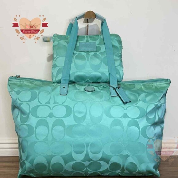 💚Coach Signature Fabric-Nylon Bag & Snap Pouch💚 - Picture 1 of 16